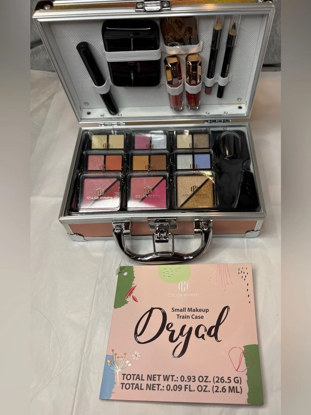 Color Nymph Dryad Small Makeup Train Case Set Eye Shadow Blush Lip Gloss